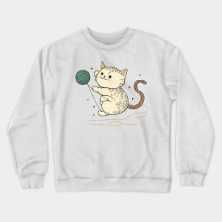 Cat Playing With A Ball Of String Crewneck Sweatshirt